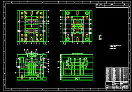 工业图纸底板钻孔模工装夹具模具九节虾塑料模具设计图纸cad机械设计